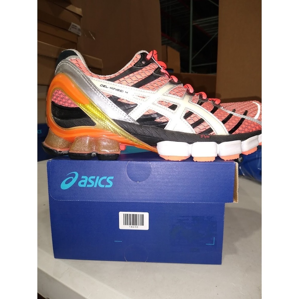 Asics Women's Athletic Shoes in Vibrant Orange and Sleek Silver
